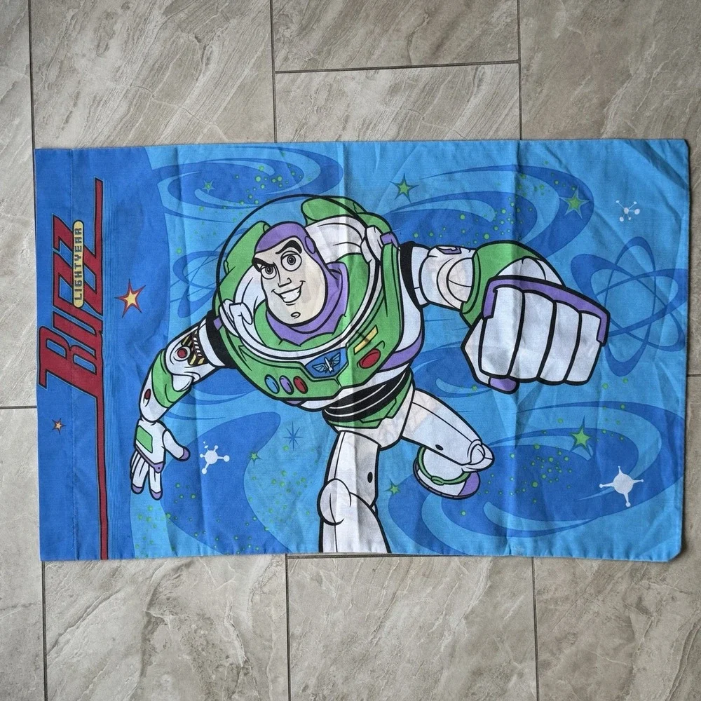 Vintage Woody Round Up Buzz Light Year Standard Pillowcase USA Toy Story Pixar‎